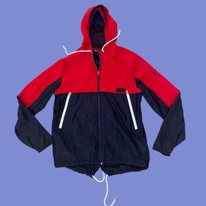 Under Armour Full Zip Hooded Windbreaker Jacket with Zippered Pockets Size L